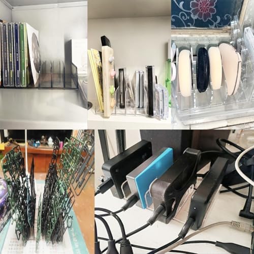 14 Slots Universal Multi Device Organizer Dock Space-Saving Acrylic Clear Multi Phone Stand Holder Divider for iPhone Portable External Hard Drive HDD Phone Cases External CD/DVD Drive - Image 7