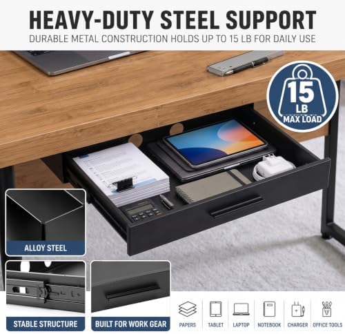 Menkxi 18 x 12 in Under Desk Drawer,Slide out Storage Organizer Heavy Duty - Image 6