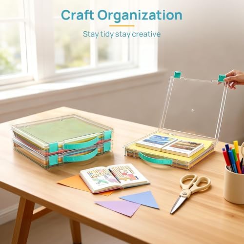 Vtopmart 6 Pack Board Game Storage with Handle and Snap-Tight Latch Lid - Image 7