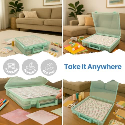 ArtBin Super Satchel Slim 1-Compartment Craft Box, Translucent Mint - Image 6