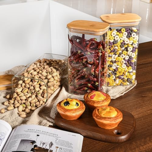 D2scrma 56oz/1.8Qt Rectangle Glass Storage Containers with Lids 3-Pack - Image 6