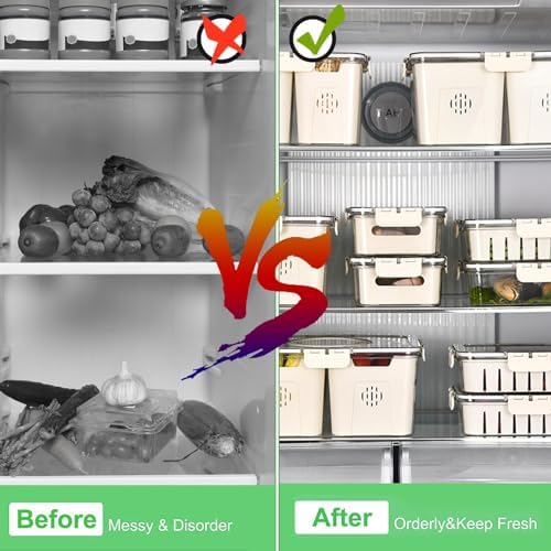 2 Pcs Salad Bar Containers for Fridge with Lid, Fruit Storage Veggie Tray - Image 6