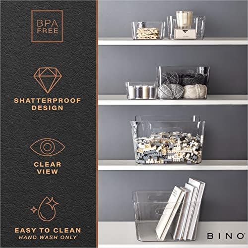 BINO | Plastic Storage Bins, Large - 2 Pack, Clear | THE SOHO COLLECTION | Pantry Organizers and Storage Containers | Fridge Organizer Bins | Kitchen Cabinet Organizer | Medicine Cabinet Bin - Image 7