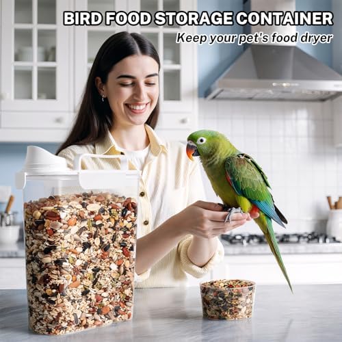 Dog Cat Food Storage Container with Cup (White, 5+10L) - Image 6