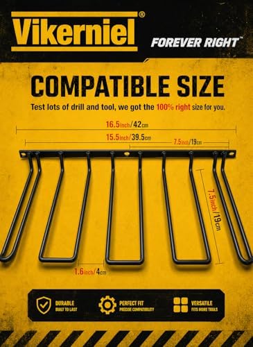 Drill Holder, Power Tool Organizer, Wall Mount 4 Cordless Metal Shelf Holder, Utility Storage Rack for Dewalt Cordless Tools for father day gifts - Image 6