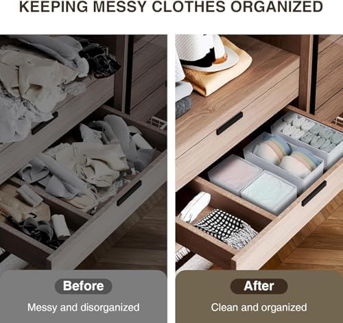 DIMJ Drawer Organizers - Set of 8 Fabric Closet Organizers and Storage, Drawer Dividers for Baby Clothes, Socks, Belt, Tie (Pink) - Image 7