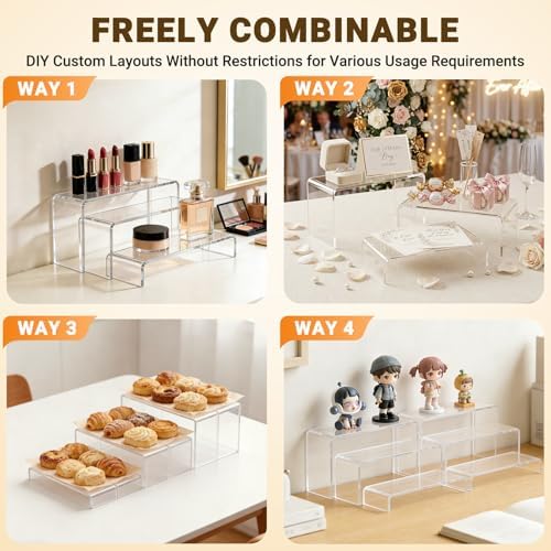 FUNFERY Acrylic Display Risers, 2 Set(7.8" L~8.2" L~8.6" L) Display Shelf - Image 7