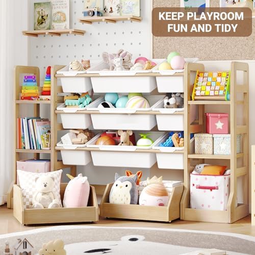 Toy Storage Organizer with 6 Bookshelf, 9 Bins and 2 Drawers - Image 6