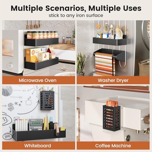Mystozer Magnetic Spice Rack for Refrigerator Black, 6 Pack - Image 6