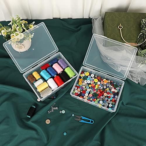 BTSKY Clear Plastic Storage Box with Flap Lid, 4 Pack Small-9.1"x6.7"x2" - Image 6