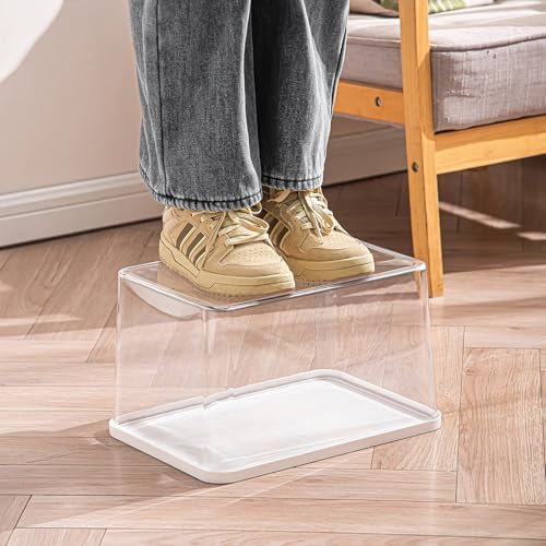 Clear plastic storage bins with LIDS,storage containers for snacks, cosmetics, books, dog food, Storage Organizer for Nursery,Kitchen, Living room,Bedroom, Bathroom, Office (Clear-White Lid, 4XL) - Image 6