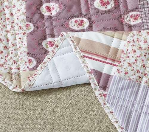 Brilliant Sunshine Pink Rosette & Stripe Couch Armrest Organizer, 35"×13" - Image 6