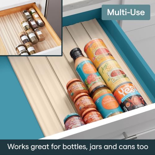 YouCopia SpiceLiner Adjustable Spice Drawer Liner, 10ft Roll, Sandstone, Seasoning and Spices Bottle Organizer Insert - Image 6