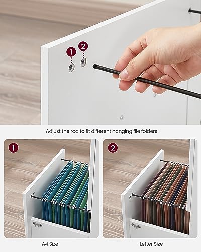 VASAGLE 2-Drawer File Cabinet, Small Rolling, Locking, Printer Stand - Image 6
