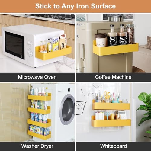 Mystozer Magnetic Spice Rack for Refrigerator Yellow, 4 Pack - Image 6