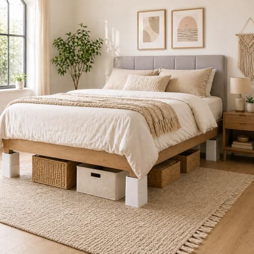 BTSD-home 3 or 6 Inch Adjustable Bed Risers, 8 Pack - Image 6