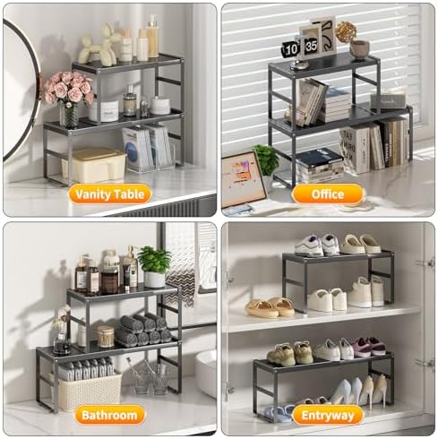 Expandable Kitchen Organizer Shelf, Cabinet Countertop Shelves - Image 6