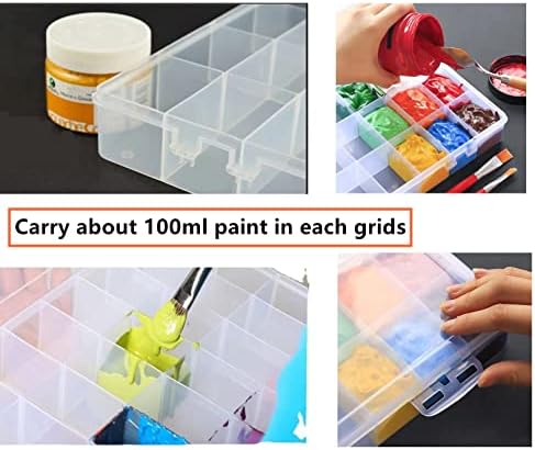 Feadily 1PCS 36 Grids Large Plastic Organizer Box with Dividers, Compartment Organizer Box for Nail Accessories/Screw/Sewing Arts and Oil Paint, Bead Storage Containers 14.9" x 9.2" x 1.9" (Clear) - Image 7