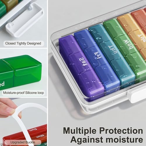 CTIME 4-Tier Extra-Large Medicine Organizer with Portable Pill Case Empty - Image 6