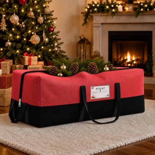 Christmas Tree Storage Bag, Fits 8 Ft Artificial Trees, Red - Image 6