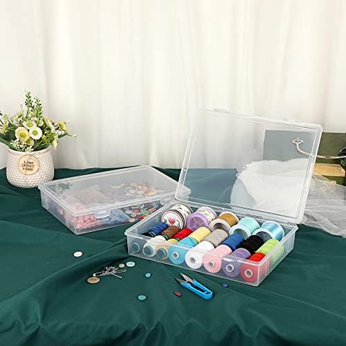 BTSKY Clear Plastic Storage Box with Flap Lid,2 Pack Medium-10.8"x7.9"x2.1" - Image 6