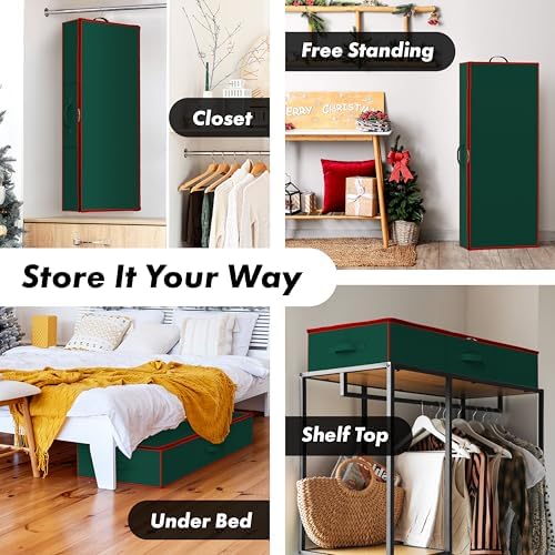 Simple Houseware 41.5" Wrapping Paper Organizer, Fits 40 Rolls, Green - Image 6