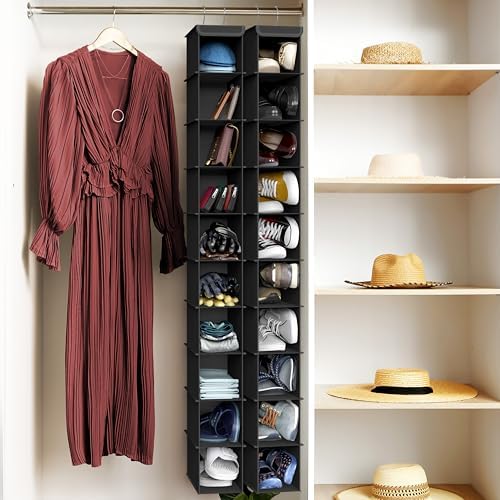Simple Houseware 10 Shelves Closet Hanging Shoe Organizer, Black - Image 7