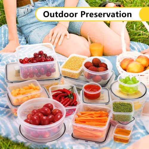 34 PCS Food Storage Containers Set with Airtight Lids (17 Lids &17 Containers) - BPA-Free Plastic Food Container for Kitchen Storage Organization, Fruit Meal-prep Containers with Labels & Marker - Image 7