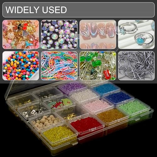 ZIIYAN Bead Storage Containers - 32 Clear Plastic Bead Organizer Boxes with Hinged Lid, Craft Organizers and Storage for Diamond Painting Art, Small Parts, Jewelry Charms - Image 5