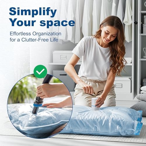 HOUSE DAY 10 Small Vacuum Seal Bags For Clothing Travel, 80% Space Saving Travel Vacuum Bags with Electric Pump, Vacuum Storage Bags For Clothes, Bedding, Moving, Camping, Toys, Storage & Organization - Image 6
