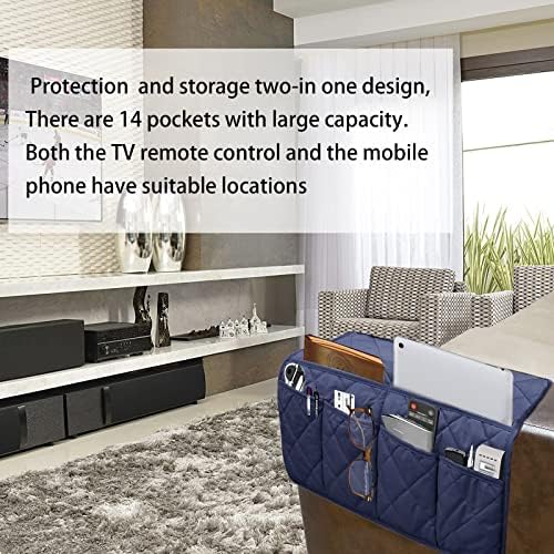 Armchair Caddy for Recliner - Sofa Armrest Organizer with 14 Pockets - Image 6