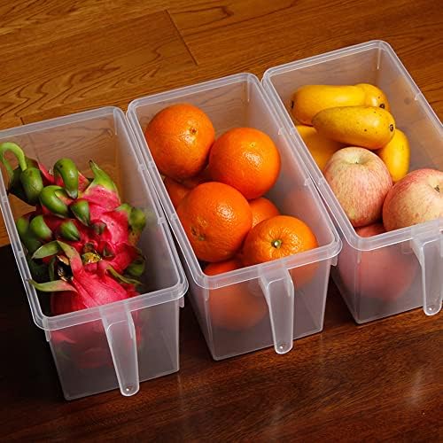 Sooyee Fridge Storage Containers Produce Saver, 4 Pack x 4L Stackable Refrigerator Organizer Keeper with Handle To Keep Fresh for Produce, Food,Fruits, Vegetables, Meat and Fish,Clear - Image 6