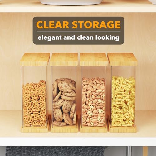 SpaceAid Bamboo Food Storage Container - Airtight Cereal Containers with Lids, Kitchen Cereal Canisters Pantry Organizers and Storage for Rice, Flour, Coffee, Snack, Small 1 Pack - Image 5