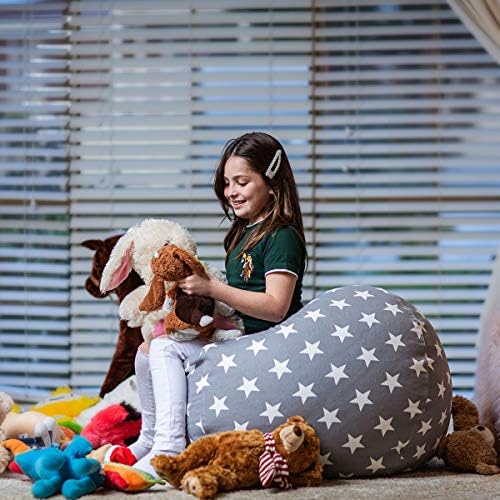 WEKAPO Stuffed Animal Storage Bean Bag Chair Cover for Kids - Image 6