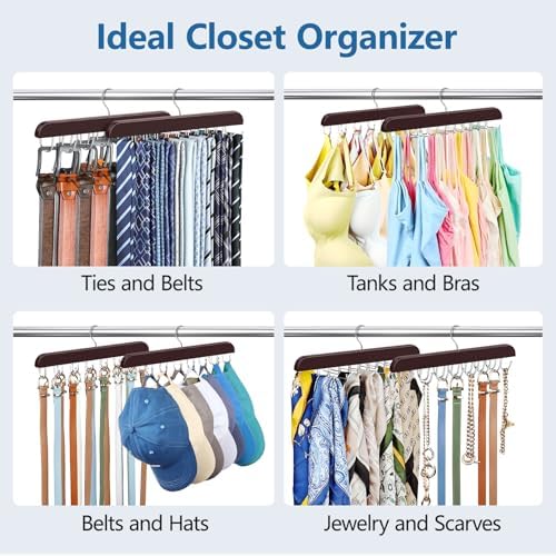2 in 1 Tie and Belt Organizer, Premium Tie Hanger for Closet Accessories - Image 6