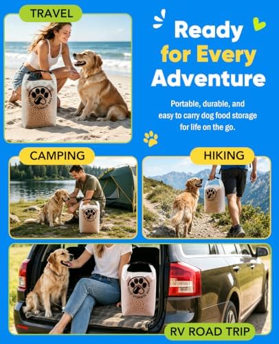 Pet Food Storage Bag for Travel - Transparent Leak-Proof Dog Food Container with Roll-Top Closure, Keeps Kibble Fresh for Camping Trip, Dog Boarding, Weekend Getaways (14 Cups) - Image 7