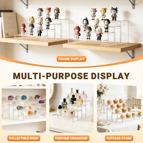 FUNFERY Acrylic Display Risers, 2 Set(7.8"L~8.2"L~8.6"L~9"L)Display Shelf - Image 7