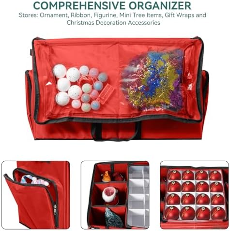 Christmas Ornament Storage Box,2-in-1 Christmas ornament organizer - Image 6