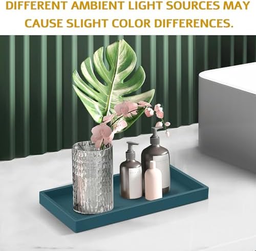 Bathroom Counter Tray,EG-SIPRO High-Grade Thickened Silicone Vanity Tray,Shatterproof Durable Rectangle Tray Soap Dispenser for Countertop,Sapphire Blue,Small+Large (EGTRAY) - Image 7