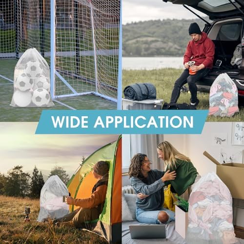 2 Pack Mesh Laundry Bags 23x34 Inch Drawstring Locking for Travel Home - Image 7