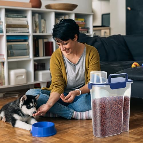 LEAWALK 5-7Lbs Airtight Dog Cat Pet Food Storage Container-Royal Blue - Image 6