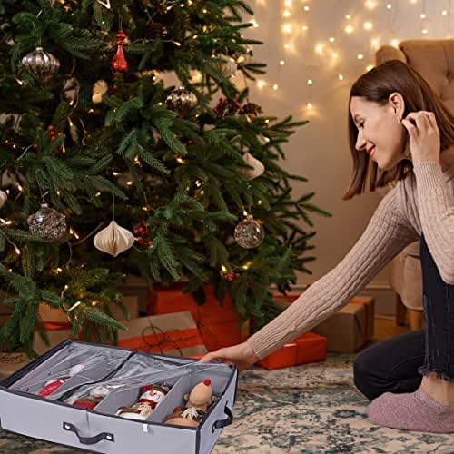 ProPik 2 Pack Christmas Figures Storage Box | Each Holds 4 Holiday Figurines up to 16” | Adjustable Nutcracker Decor Ornament Storage Container | Xmas Decorations Accessories Boxes (Gray) - Image 7