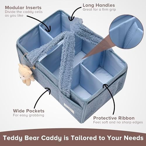 PeraBella Baby Diaper Caddy Organizer with Handle, Boy & Girl Shower Gift Basket, Portable Diaper Storage Basket Bin for Wipes, Newborn Baby Essentials Registry Search Must Haves, Car Caddy Organizer - Image 7