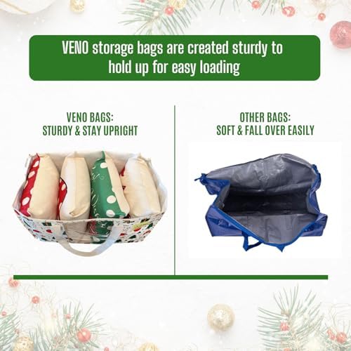 VENO Moving Bags, Christmas Storage Bags, Wide Open Top, Jingle Mix, 4 Pack - Image 6
