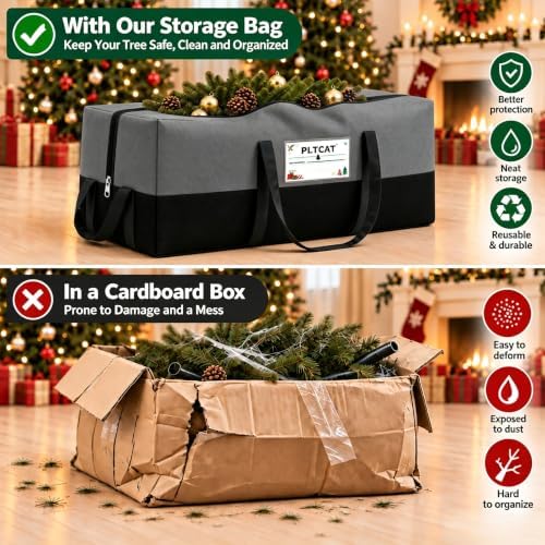 Christmas Tree Storage Bag, Fits 10-12 Ft Artificial Trees, Gray - Image 6