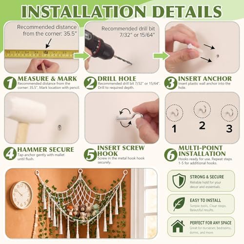 Suncalla 1 Pcs Toy Storage Net for Stuffed Animals Wall Hammock, White - Image 6