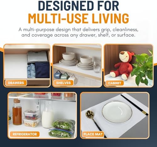 Shelf Liner Cabinet Liner for Shelves Non-Adhesive Kitchen Drawer Liner by Linda’s Essentials (12 x 120 Inches) - Non-Slip Easy Clean Shelf Liners for Cabinets and Cupboard Protector, Waterproof Mat - Image 7