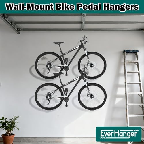 EVERHANGER Wall Mount Bike Pedal Hanger, Heavy-duty Garage Bike Rack - Image 7