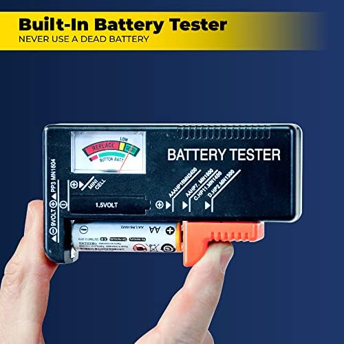 Ontel Battery Daddy Storage & Organizer Case w/Tester, Stores & Protects Up to 180 Batteries, Double-Sided, Clear Locking Lid, Secure Latches & Portable Carrying Handle - Red (Batteries Not Included) - Image 6