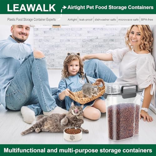 LEAWALK Cat Dog Pet Food Storage Container 5-7Lbs BPA-free (Dark Gray, 5L-1pack) - Image 6